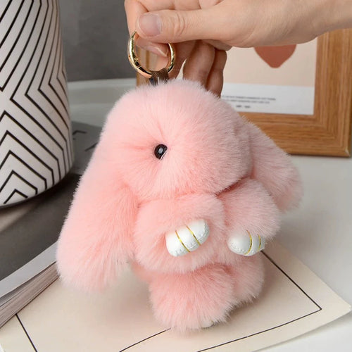 PomPom Bunny Charm Keychain