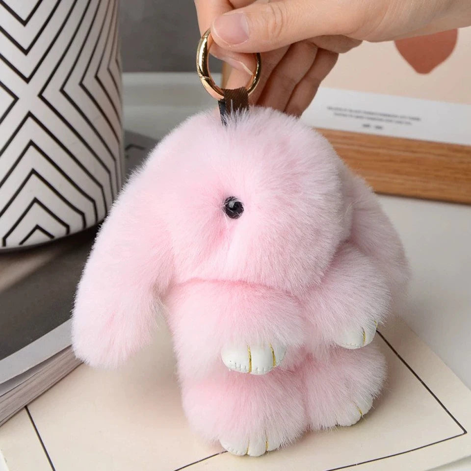 PomPom Bunny Charm Keychain